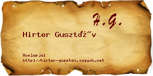 Hirter Gusztáv névjegykártya